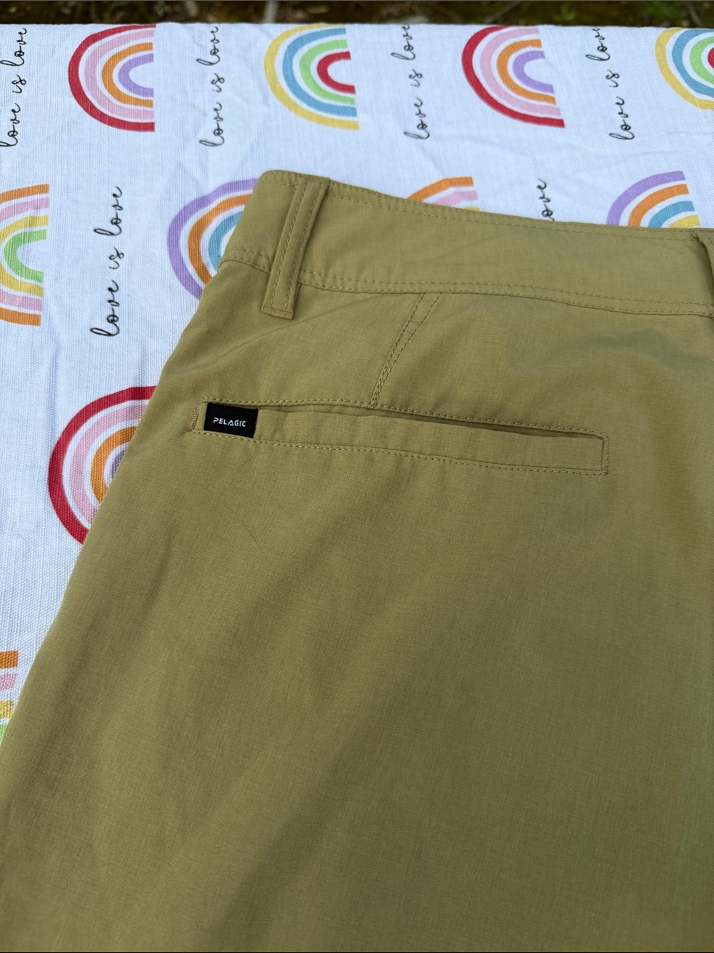 Pelagic Men's Olive Flat-Front Shorts - Picture 6 of 6